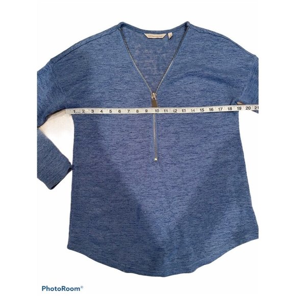 Soft Surroundings Womens Valentina Pullover Sweater Blue Long Sleeve Half Zip S - Picture 6 of 7